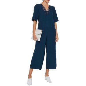 NWT: M.i.h. Eva All In One Lace Jumpsuit w Lace & Scallop Detail